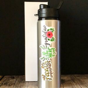 ✅ 5 for $25 - New Motivational Water Bottle, Aluminum and Black, 28 oz